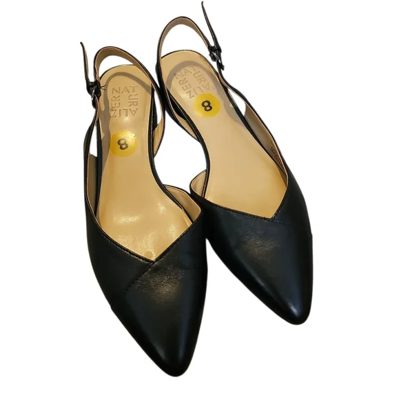 Naturalizer Freesia Pumps Size 8 Black Slingback Heels Leather - Picture 2 of 5